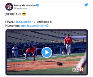 Lee más sobre el artículo ASTROS DE HOUSTON DERROTAN 10-5 A ATHLETICS DE OAKLAND