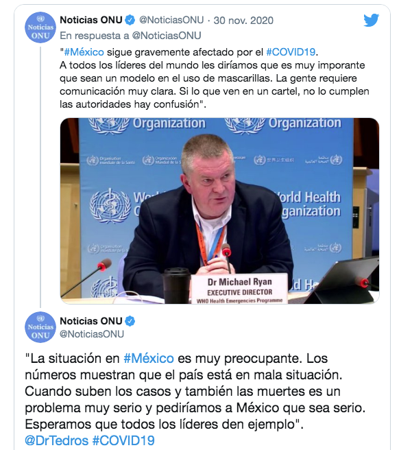 Lee más sobre el artículo OMS ALERTA QUE MÉXICO ESTA EN UNA “MALA SITUACIÓN” POR COVID-19