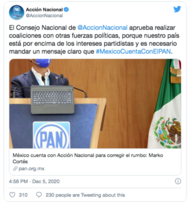 Lee más sobre el artículo PARTIDO ACCIÓN NACIONAL, APRUEBA ALIENZAS CON PRI Y PRD