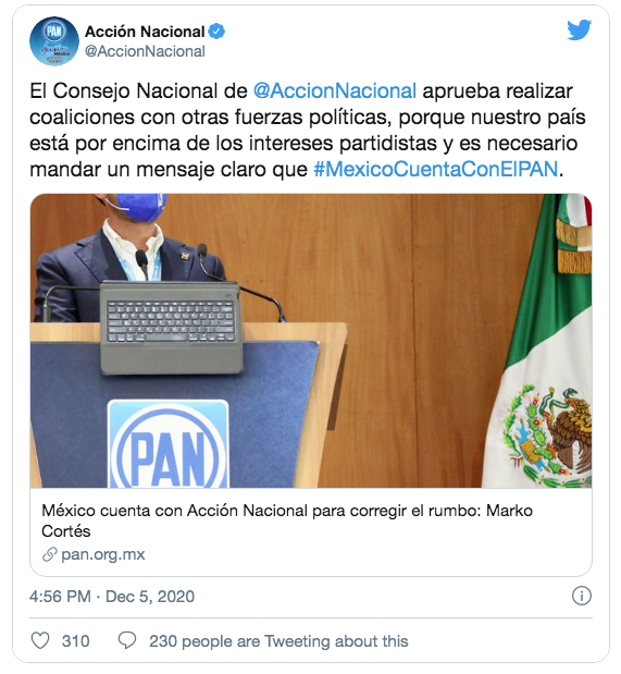 Lee más sobre el artículo PARTIDO ACCIÓN NACIONAL, APRUEBA ALIENZAS CON PRI Y PRD