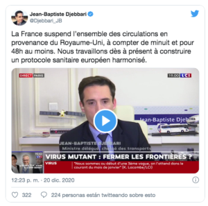 Lee más sobre el artículo DURANTE 48HRS FRANCIA PROHIBE CIRCULACIÓN CON EL REINO UNIDO