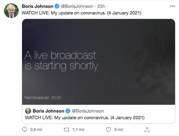 Lee más sobre el artículo UK EN CONFINAMIENTO TOTAL POR PANDEMINA, ANUNCIA  BORIS JOHNSON