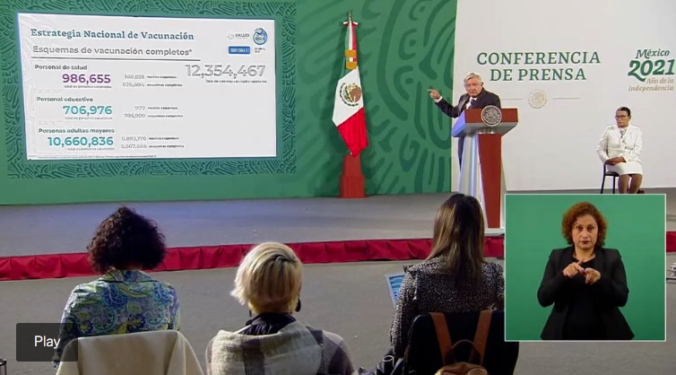 Lee más sobre el artículo EL PRESIDENTE LÓPEZ OBRADOR INFORMÓ QUE PARA JULIO ESTARÁN VACUNADOS VS COVID19 MÁS DE 50MILLONES DE MÉXICANOS