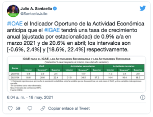 Lee más sobre el artículo CIFRAS PRELIMINARES DE INEGI DICEN QUE LA ECONOMÍA DE MÉXICO AVANZÓ UN 20.6% EN ABRIL