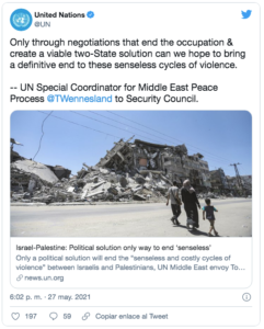 Lee más sobre el artículo ONU PIDE PARA LA RECONSTRUCCIÓN DE PALESTINA 95MILLONES DE DÓLARES