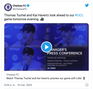 Lee más sobre el artículo THOMAS TUCHEL, ENTRENADOR DEL CHELSEA, HABLÓ SOBRE LA SITUACIÓN DEL CLUB TRAS LAS SANCIONES DEL GOBIERNO BRITÁNICO