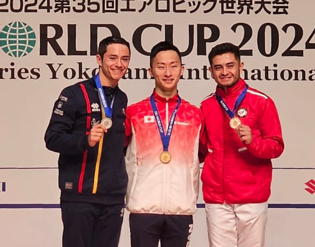 Lee más sobre el artículo Iván Veloz gana bronce en Copa Mundial de Gimnasia Aeróbica en Japón