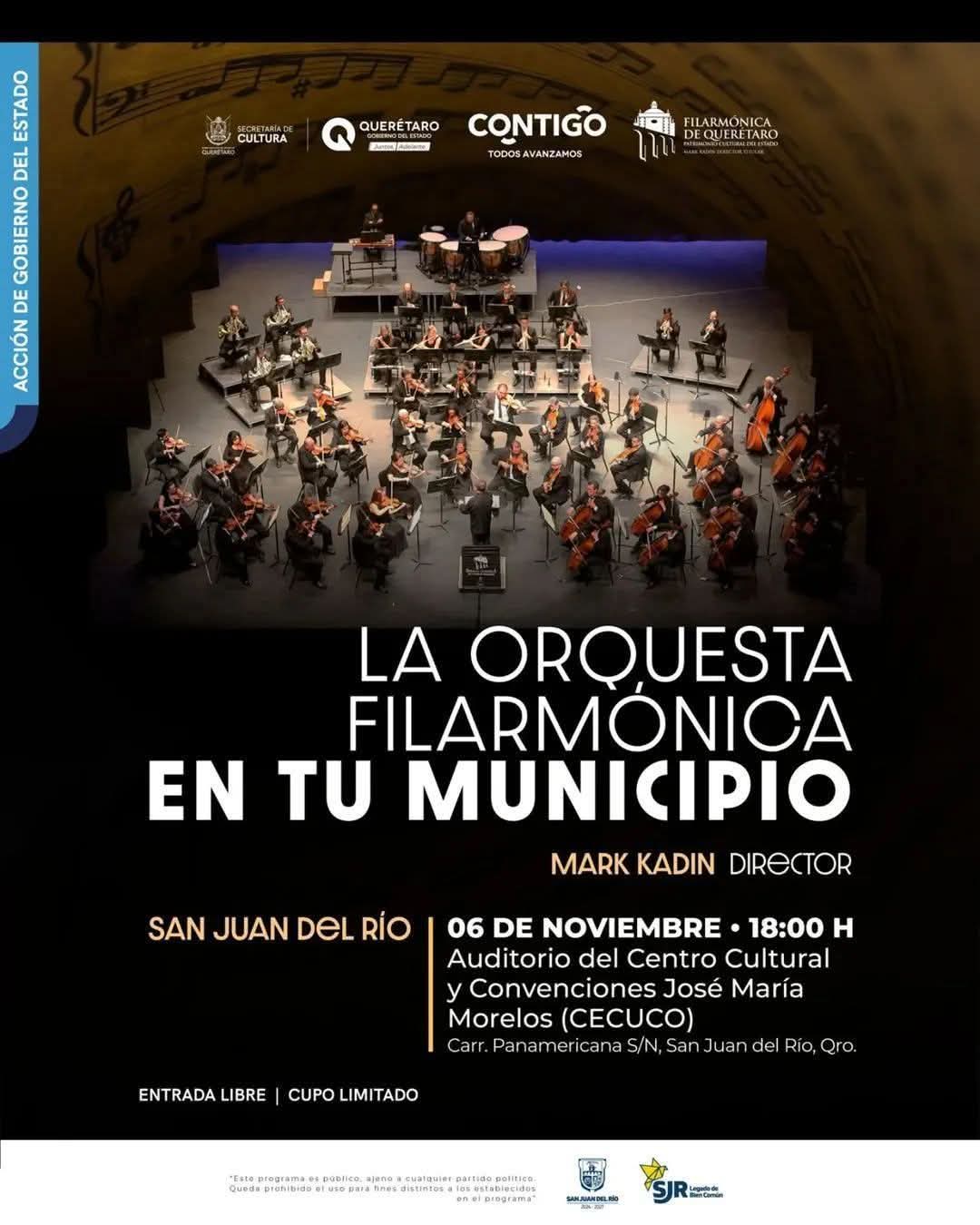 Lee más sobre el artículo Orquesta Filarmónica del Estado de Querétaro ofrecerá concierto en San Juan del Río